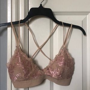 Tan and pink bralette